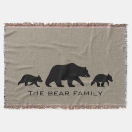 Grizzly Bear med Unge Silhouettes Anpassningsbar T Filt