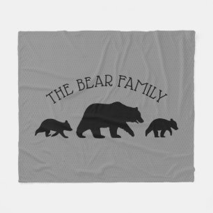 Grizzly Bear med Unge Silhouettes Anpassningsbar T Fleecefilt