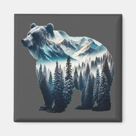 Grizzly Bear Mountains and Forests Magnet
