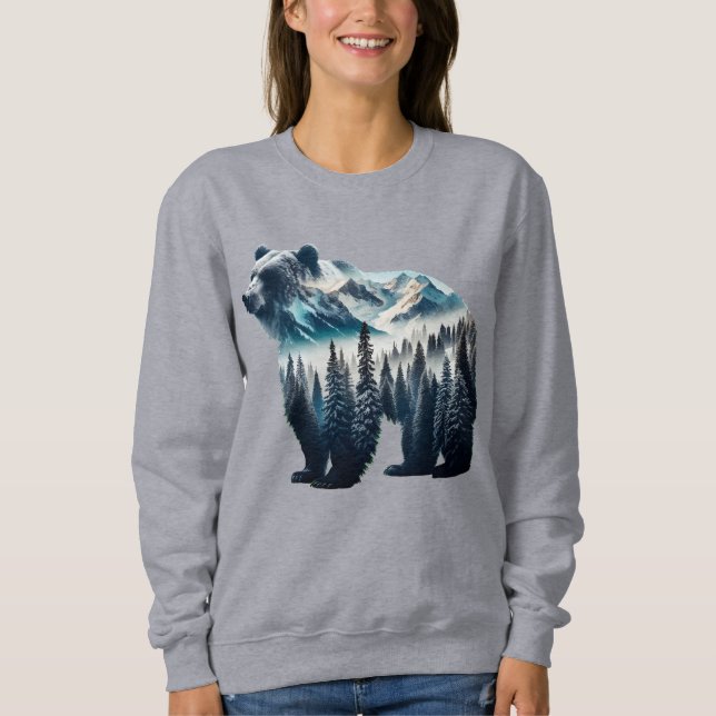 Grizzly Bear Mountains and Forests T Shirt (Framsida)