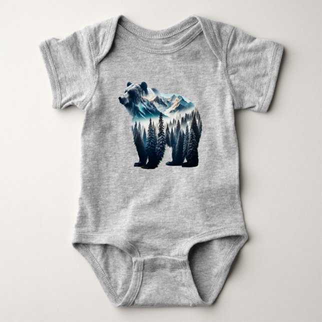 Grizzly Bear Mountains and Forests T Shirt (Framsida)