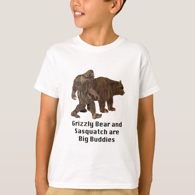Grizzly Bear och Sasquatch är Big Buddies T-shirt (Framsida)