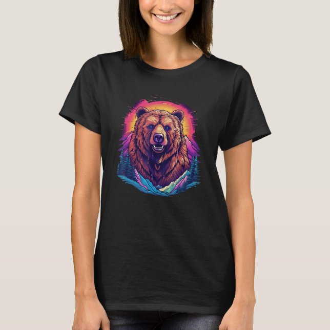 Grizzly Bear Outdoor Nature Alaska Hunting Hiking  T Shirt (Framsida)