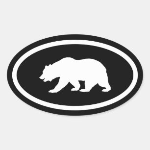 Grizzly Bear Ovalt Klistermärke