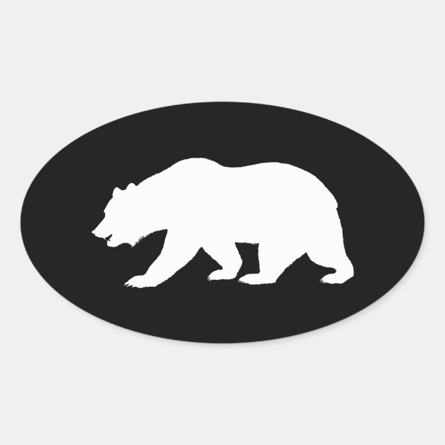 Grizzly Bear Ovalt Klistermärke (Framsida)
