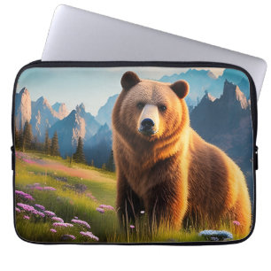 Grizzly Bear på bergssidan Laptop Fodral