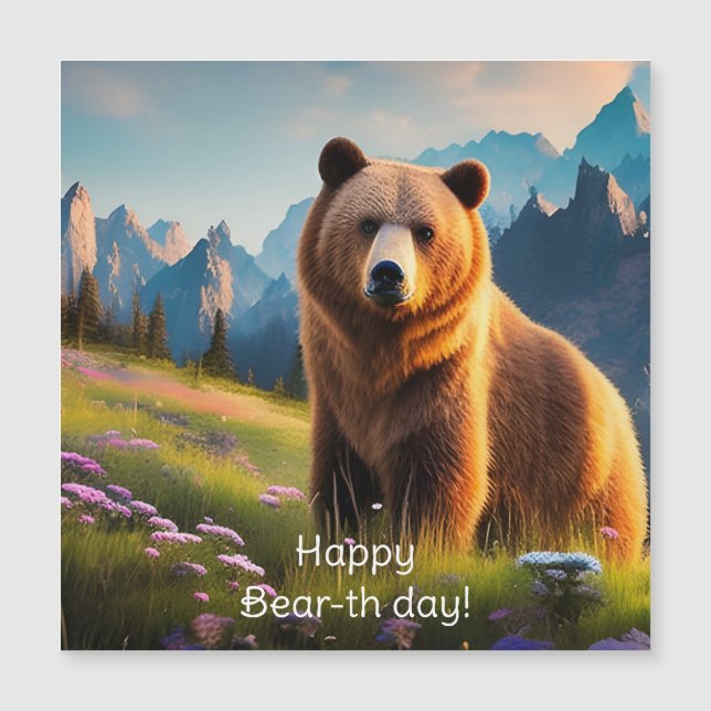 Grizzly Bear på födelsedagen i bergstraden (Framsida)