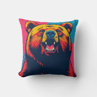 Grizzly Bear Pop Art Kudde