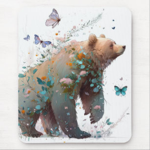 Grizzly Bear Porträtt Animal Painting Wildlife Art Musmatta