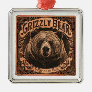 Grizzly Bear Preppers, Klubb Julgransprydnad Metall