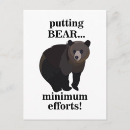 Grizzly Bear Putting Bear Minimum Efforts Funny Vykort