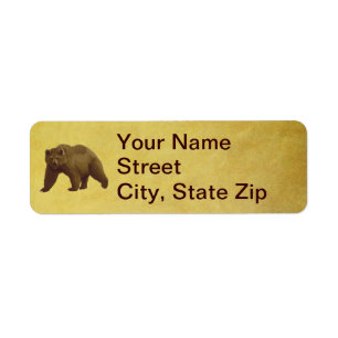 Grizzly Bear Returadress Etikett