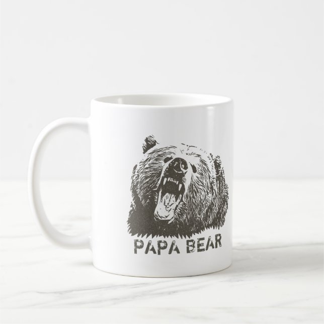 Grizzly Bear Roar Pappa Bear Kaffemugg (Vänster)