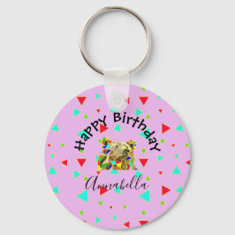 Grizzly Bear Rosa Nyckelring