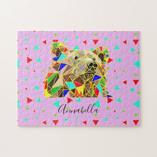 Grizzly Bear Rosa Pussel (Horisontell)