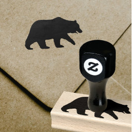 Grizzly Bear Silhouette Wildlife Vild Animal Stämpel