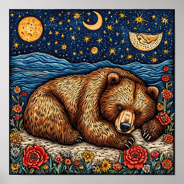 Grizzly Bear sover Poster (Framsidan)