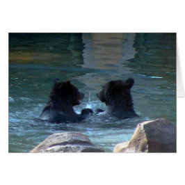 Grizzly Bear Swimming Party Hälsningskort