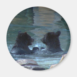 Grizzly Bear Swimming Party Magnet