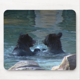 Grizzly Bear Swimming Party Mousepad Musmatta