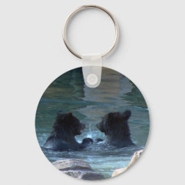 Grizzly Bear Swimming Party Nyckelring