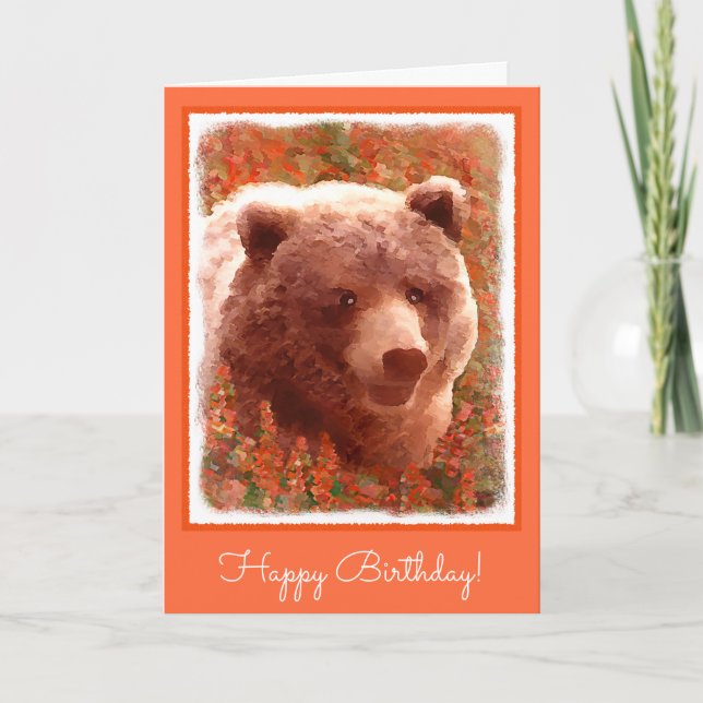 Grizzly Bear Unge i Fireweed Paediatric Wildlife A Kort (Framsida)