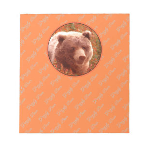 Grizzly Bear Unge i Fireweed Painting Wildlife Art Anteckningsblock