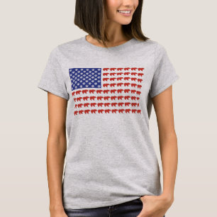 Grizzly Bear United Stater Flagga T Shirt