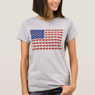 Grizzly Bear United Stater Flagga T Shirt