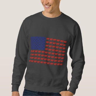 Grizzly Bear USA flagga Lång Ärmad Tröja