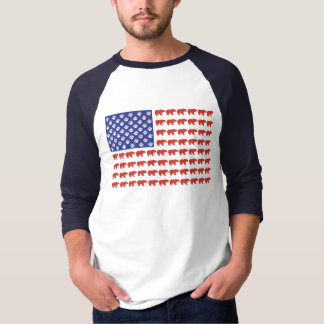 Grizzly Bear USA flagga T Shirt