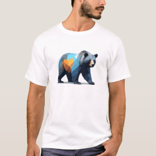 Grizzly Bear Vector Art med Vibrant Färg T Shirt