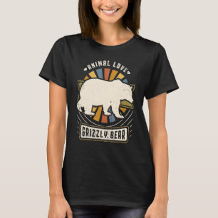 Grizzly Bear Vintage Classic Retro Animal T Shirt