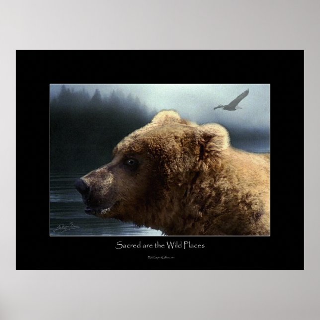 GRIZZLY BEAR Wilderness Art Poster (Framsidan)