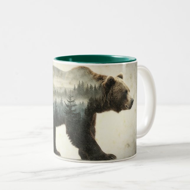 Grizzly Bear Wilderness Art Två-Tonad Mugg (Framsida höger)