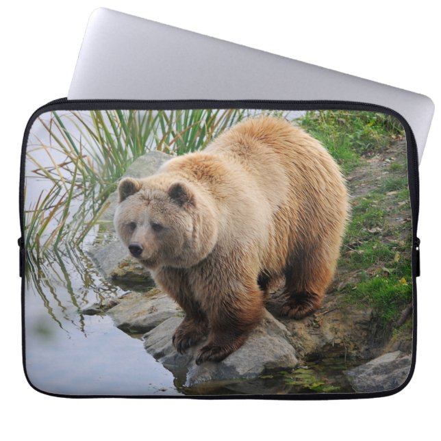 Grizzly Bear Wildlife Animal Photographic Laptop Fodral (Framsidan)