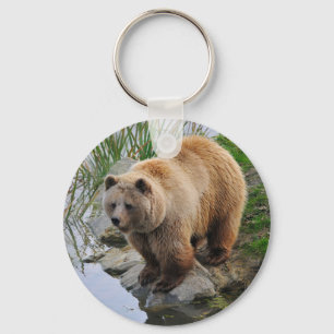 Grizzly Bear Wildlife Animal Photographic Nyckelring