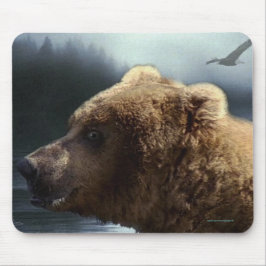Grizzly Bear Wildlife Supporter Art Mousepad Musmatta