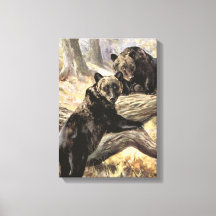 Grizzly Bears by CE Svan, Vintage Forest Animals