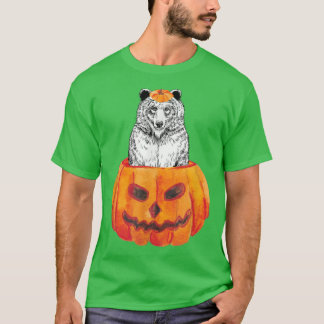 Grizzly björn Happy halloween Pumpkin Woodland Ani T Shirt