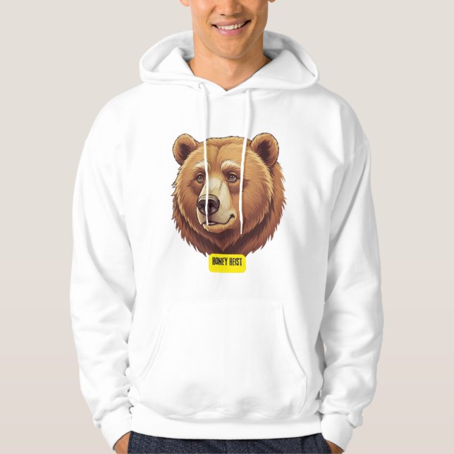 Grizzly björn. Honungsheist Hoodie (Framsida)