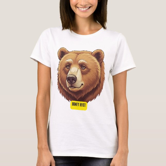 Grizzly björn. Honungsheist T Shirt (Framsida)