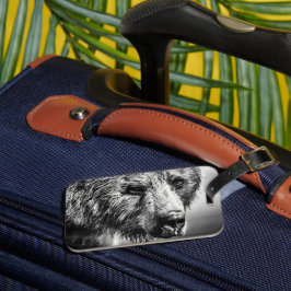 Grizzly björn porträtt bagagebricka