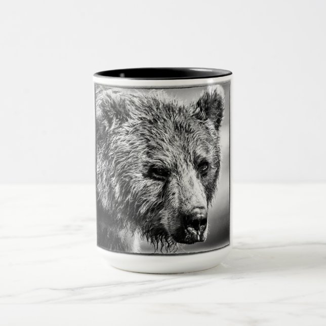 Grizzly björn porträtt mugg (Center)