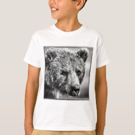 Grizzly björn porträtt t shirt