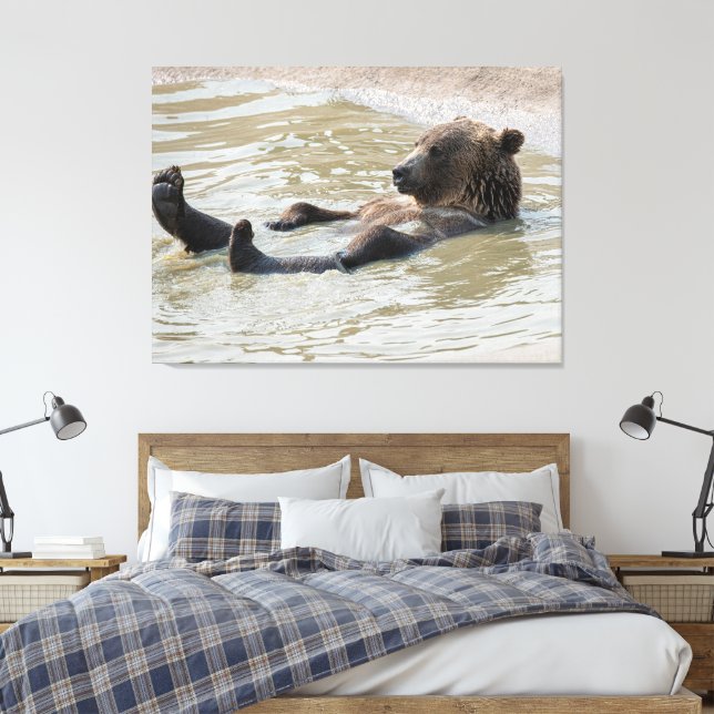 GRIZZLY BJÖRN Utsträckt Canvastryck (Insitu (sovrum))