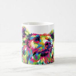 Grizzly-björnen, färgad popkonst kaffemugg