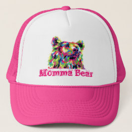 Grizzly björnmamma bär skydd mamma keps