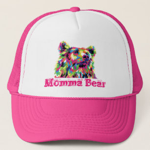 Grizzly björnmamma bär skydd mamma keps