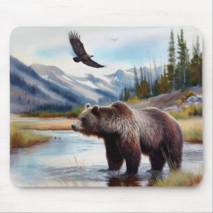Grizzly Eagle Wildlife Mousepad Musmatta